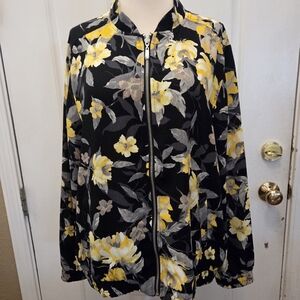 Susan Graver Bomber Jacket Spring Summer Beach Core Beachy Cottage Core QVC XL